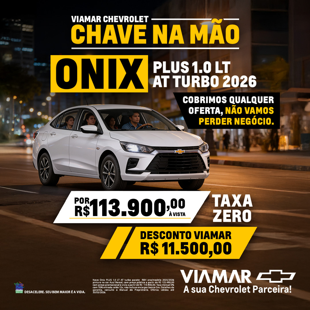Oferta banner destaque ONIX PLUS 1.0 LT AT TURBO